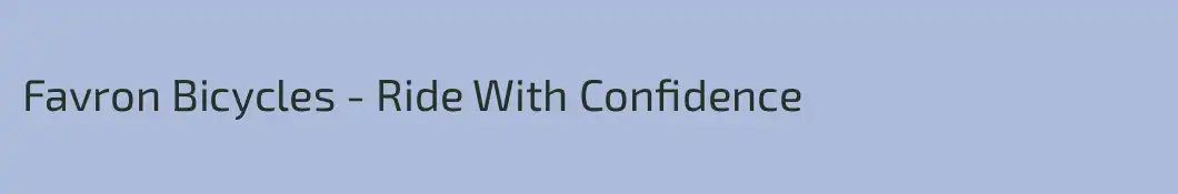 Favron Bicycles - Ride With Confidence
